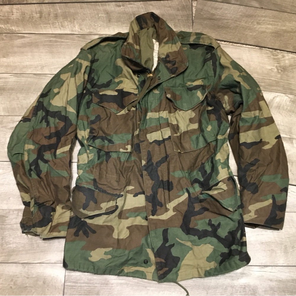 Alpha Industries Camouflage M-65 Military OG-107 Cold Weather Coat Jacket Small